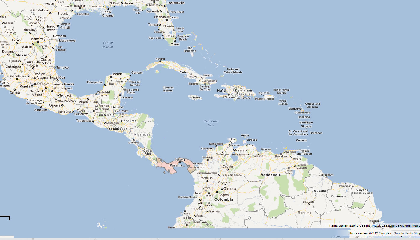 carte du panama Amerique centrale